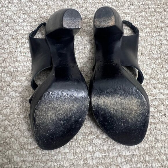 Rocco P. Women's Black Strappy Slip On Slingback Open Toe Heels Size 36 - Picture 5 of 12